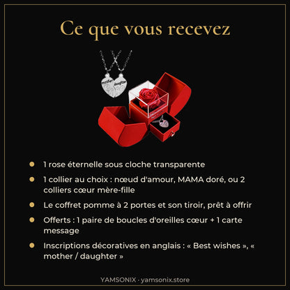 Coffret Rose Éternelle et Collier